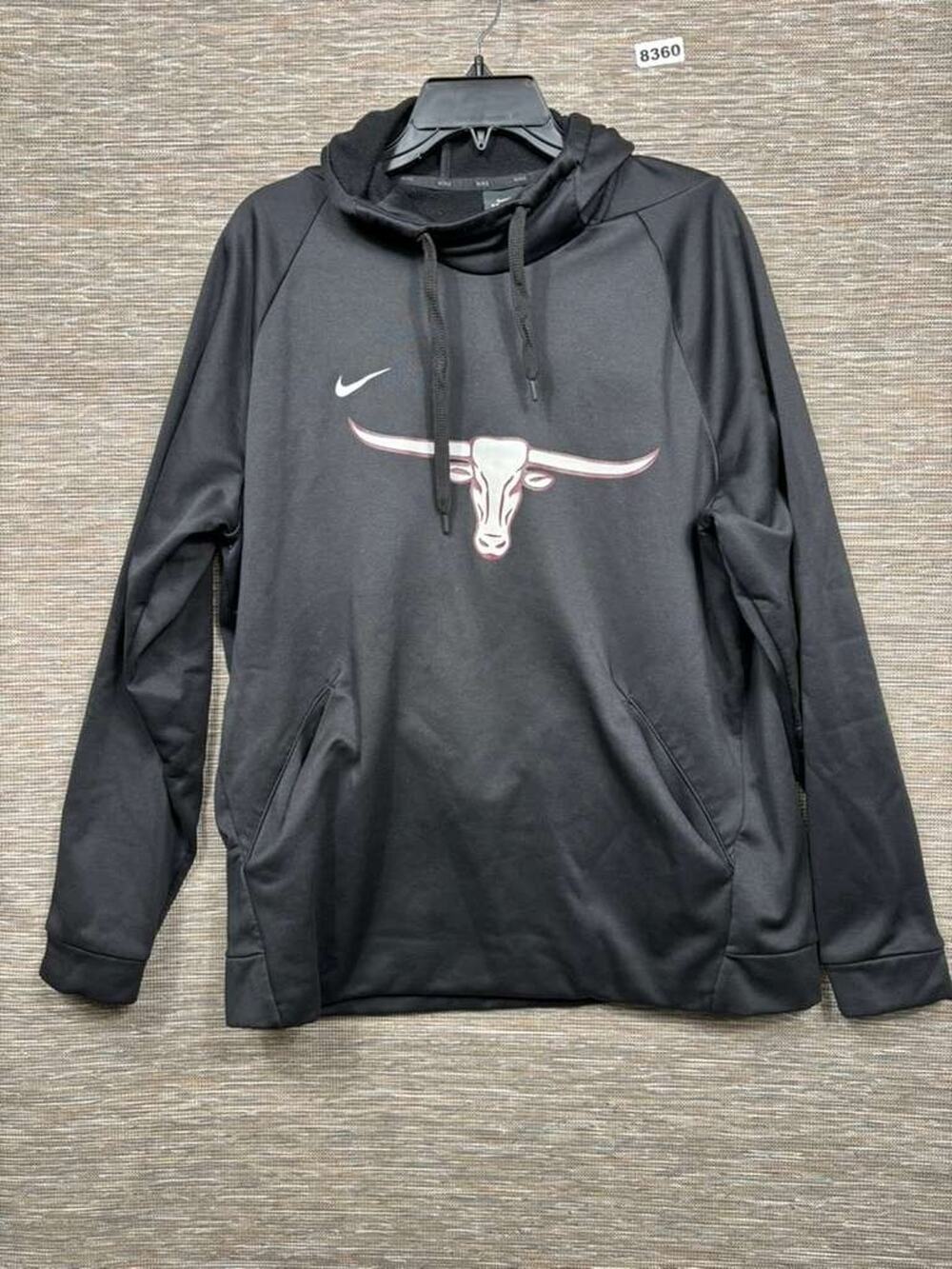 Texas Longhorns Sweatshirt Mens XL Black NCAA Basketball Nike Dri Fit Hooded